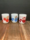 New ListingSet of 3 strawberry shortcake Vintage 1980 Anchor Hocking Milk Glass Mugs cups