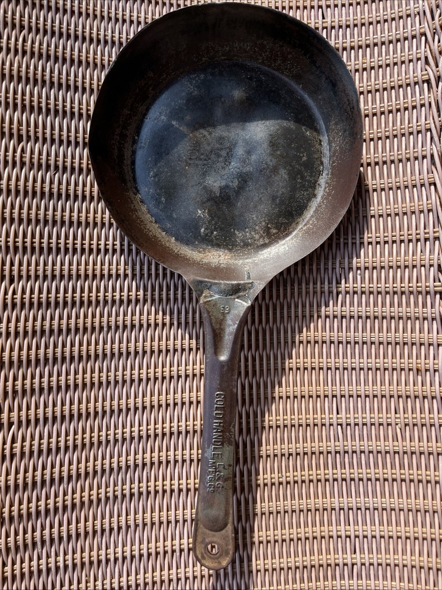 Vintage Antique L&G Cold Handle Cowboy Fry Pan Skillet 9