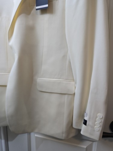 100 % WOLLE Abendessen Jacke Jos A Bank weiß/creme Blazer schmale Passform 199 $ NEU Größe 43R - Bild 6 von 20