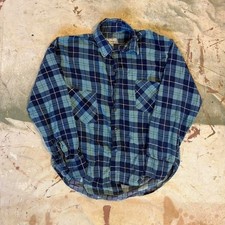 Vintage 90s Blue Plaid Flannel Size medium
