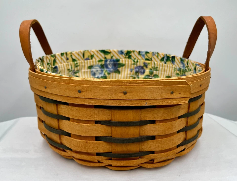 Vintage 1996 Longaberger Darning Snack Basket Fabric Insert Protective Liner 10” - Image 3 of 4