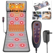 Electric Heated Massage Mat Full Body Neck Back Heating Pad Massage Chair Pad