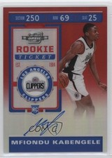 2019-20 Panini Contenders Optic Red Prizm 4/149 Mfiondu Kabengele #139 Auto 18t1