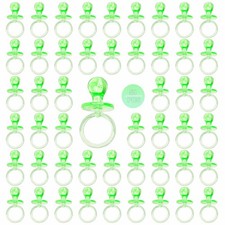 50 Pack 2.75 Inch Plastic Baby Pacifiers for Baby Shower Decorations
