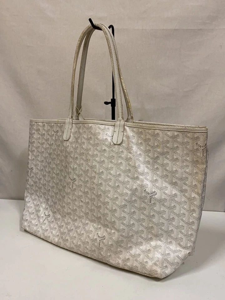 Bolso de Mano GOYARD Saint Louis PM Cuero Blanco Patrón Total Usado Foto 2 de 4