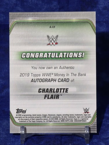 2019 Topps WWE Money in the Bank - Autographs Charlotte #A-CF Blue /50 (AU) - Picture 2 of 2