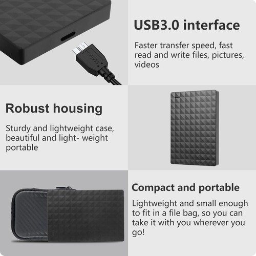 Disque dur externe SATA 2,5 pouces portable USB3.0 haute vitesse pour ordinateur de bureau 1/2/4T - Photo 8/13
