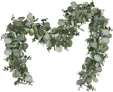 2 Packs 6FT Artificial Eucalyptus Garland, Faux Greenery Garland Hanging Fake Si