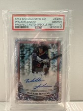 Walker Jenkins 2024 Bowman Sterling Prospect Auto Speckle Refractor /99 PSA 10
