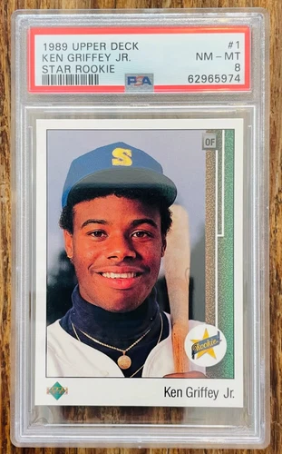 1989 Upper Deck - Star Rookie Ken Griffey Jr #1 (RC) PSA 8 Seattle Mariners HOF