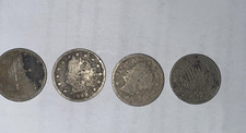 4 United Sates 5 cent Coins, 1899/1900/1908/?