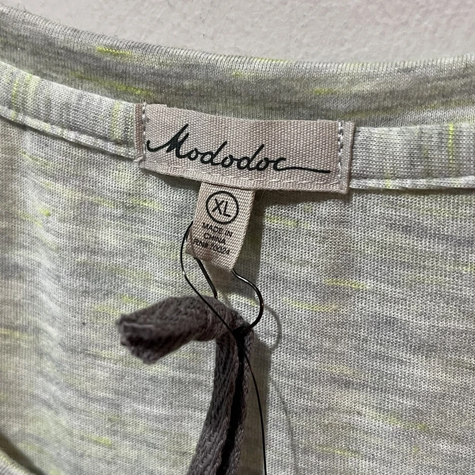 Camisa Mod-o-doc Para Mujer XL Verde Cuello en V Manga Corta Acanalada Suave Cómoda Von Maur Foto 4 de 4