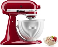KitchenAid Ice Cream Maker Attachment 2Qt Stand Mixer KSMICM White New