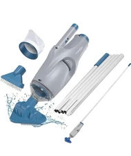 KOKIDO 2025 upgrade Rechargeable Handheld Pool Vacuum Aluminum Pole and 2 Bru...