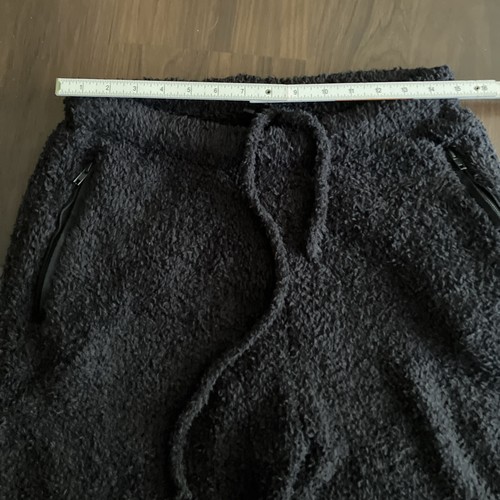 SKIMS Cozy Knit Teddy Fleece Jogger Lounge Pants Zip Pockets Onyx Black Unisex M - Picture 3 of 12