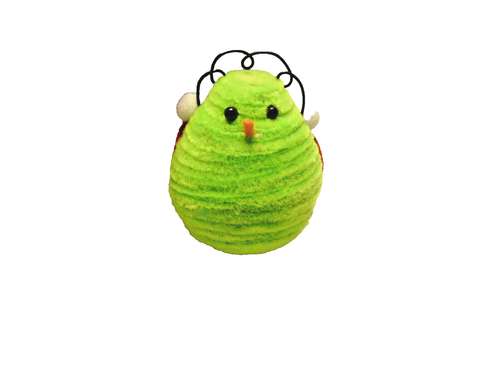 Plush Fabric Bird With Ear Muffs Christmas Ornament 3" #G