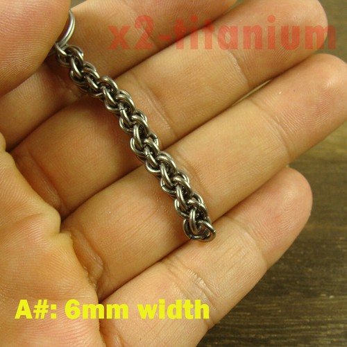 Titanium Ti 6mm/8mm/10mm handmade wheat chain keychain anti-allergy EDC bracelet - Picture 5 of 19