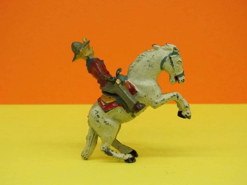 CHARBENS 1930S RARO PRE GUERRA PLOMO SALVAJE OESTE SERIE RODEO VAQUERO EN CABALLO DE CRÍA Foto 3 de 4