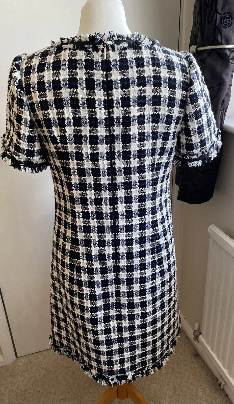 ABITO A QUADRI KATE SPADE BLU NAVY E CREMA TAGLIA 6