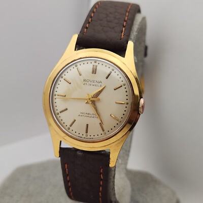 Vintage ROVENA Men's manual winding watch ETA 1080 21Jewels 1950s
