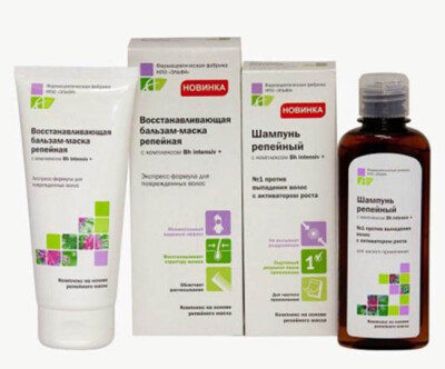 Burdock oil, burdock shampoo, burdock serum for hair - against hair loss, Elf.