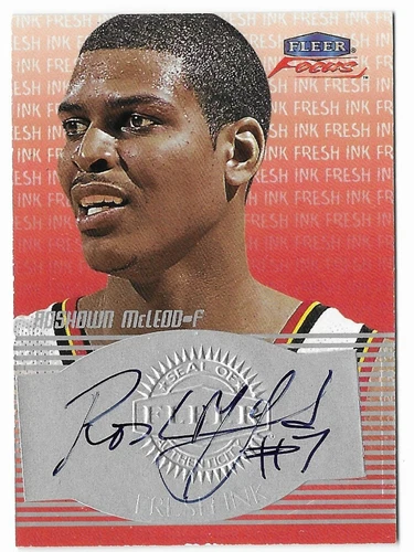 Roshown McLeod 1999-00 Fleer Focus Fresh Ink Autograph #17 Atlanta Hawks Insert