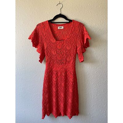 Nightcap Spanish Lace Flutter Sleeve Mini Dress Red Size 1 / XS | eBay Nightcap Spanish Lace Flutter Sleeve Mini Dress Red Size 1 / XS | eBay