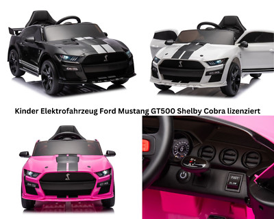 Ford Mustang GT500 Shelby Elektro Kinderauto lizenziert   inkl. RC & Ledersitz