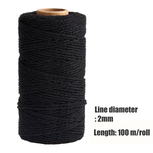 2mm*100M Macrame Rope Cotton Twisted Cord Hand Crafts String DIY Home Decoration - Bild 15 von 34