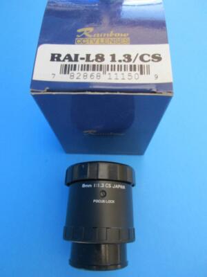 8mm F1.3 RAINBOW CCTV Lens Fixed Focal Length 1/3'' Camera CS-Mount L8 1.3CS BLU