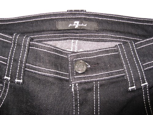 NUEVO CON ETIQUETAS 7 FOR ALL MANKIND Cintura Alta Delgado con Puntada Pop Talla 29 Negro Verdadero - Imagen 8 de 12