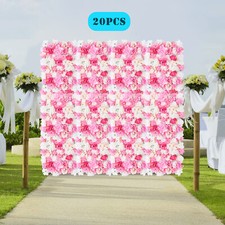 40 x 60 cm 20Pieces Flower Wall Champagne White  Pink Rose Panel Floral Decor
