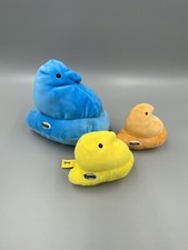 Peeps Just Born Chick Easter Plush Lot Of 3 Stuffed Animals Assorted Colors