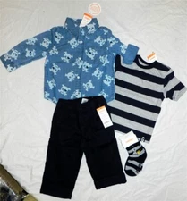 Gymboree Pants Set 5pc Lined Denim Shirt Tee Winter Boy size 12/18 month New