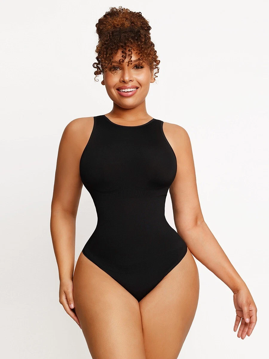 Women's Tummy Control Shapewear Bodysuit High Neck Seamless Body Shaper  Sleevele | eBay