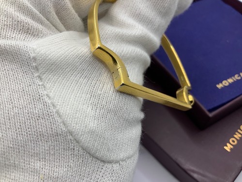 Monica Vinader Signature Slim Armreif 18k Gold Vermeil UVP 198£ Größe Medium - Bild 11 von 20