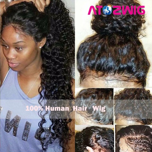 13x4 Lace Frontal Wigs Human Hair Wigs Pre Plucked Hairline Glueless Curly Wavy - Picture 20 of 48