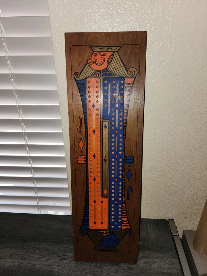 Vintage Jack of Diamonds Cribbage Board Wooden Stancraft - Image 2 of 4