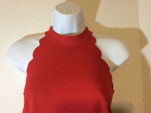 BCX Juniors' Size XS, Red Scalloped Scuba Crepe Dress GOOD CONDITION - Picture 2 of 9