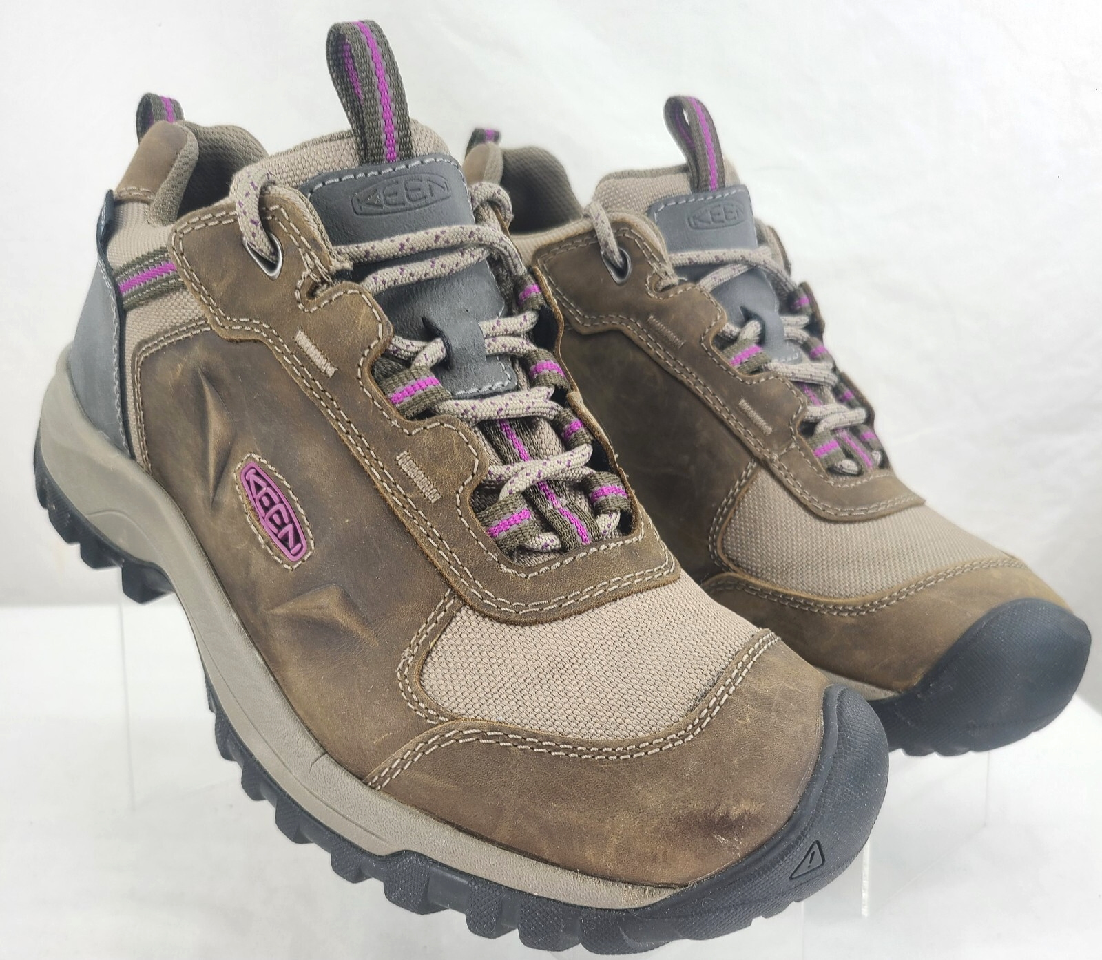 Scarpe da trekking KEEN Targhee 3 marroni in pelle con lacci impermeabili da donna US 8 5