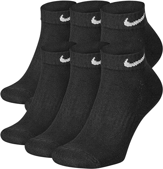 Nike Men's Everyday Cushioned Training Low Socks 6-Pack Black Large NWT