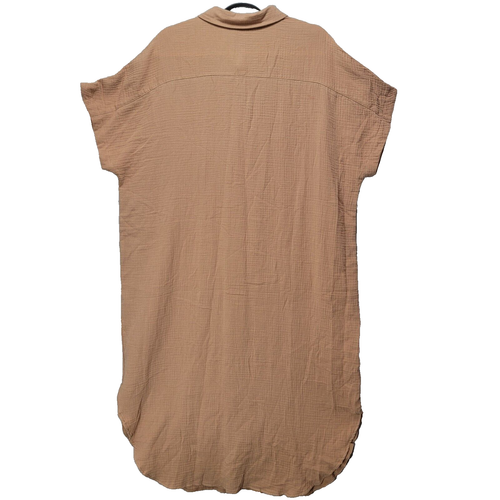 Dokotoo Shirt Dress Women 2X Gauzy Beachy Button Maxi Cover Up Neutral Light New - Picture 4 of 18