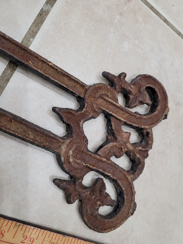 Antique Cast Iron Pediment Scroll Kitchen Plaque HEAVY - Picture 11 of 11
