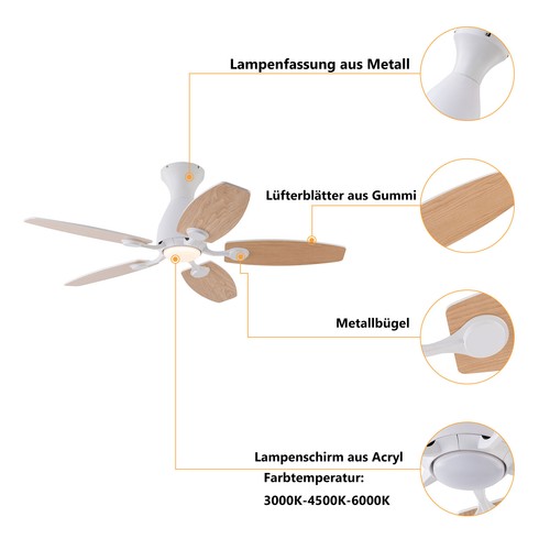110V Modern 42inch Invisible Fan Light Chandelier Retractable Fan Chandelier 45W - Picture 11 of 24