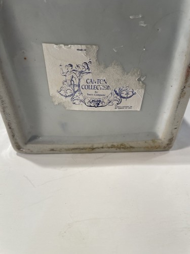 Jarrón vintage de porcelana Cantón azul y blanco HERMOSO - Imagen 5 de 9