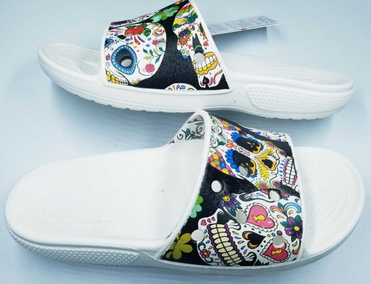 Crocs Classic Slides Professionally Hydro Dipped CROCS Classic Tie-Dye Graphic Slide – shoeper.com main image 2