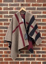 *new* Burberry Prorsum Ladies Wool House Check Cape Jacket Monogram A393