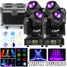 120W LED Moving Head Light RGBW 8Gobo Beam Stage DJ Disco Club DMX Spot Lighting
