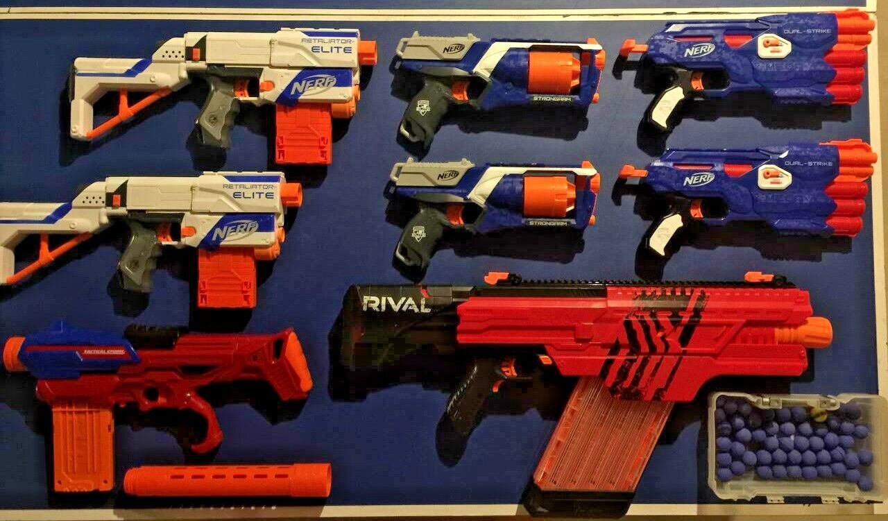 Lots Of Used Nerf Guns Description) Foam Dart Blasters On Sale! | eBay