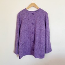 Boyne Valley Weavers Purple Wool Blend Coat Irish Cottagecore Women's M